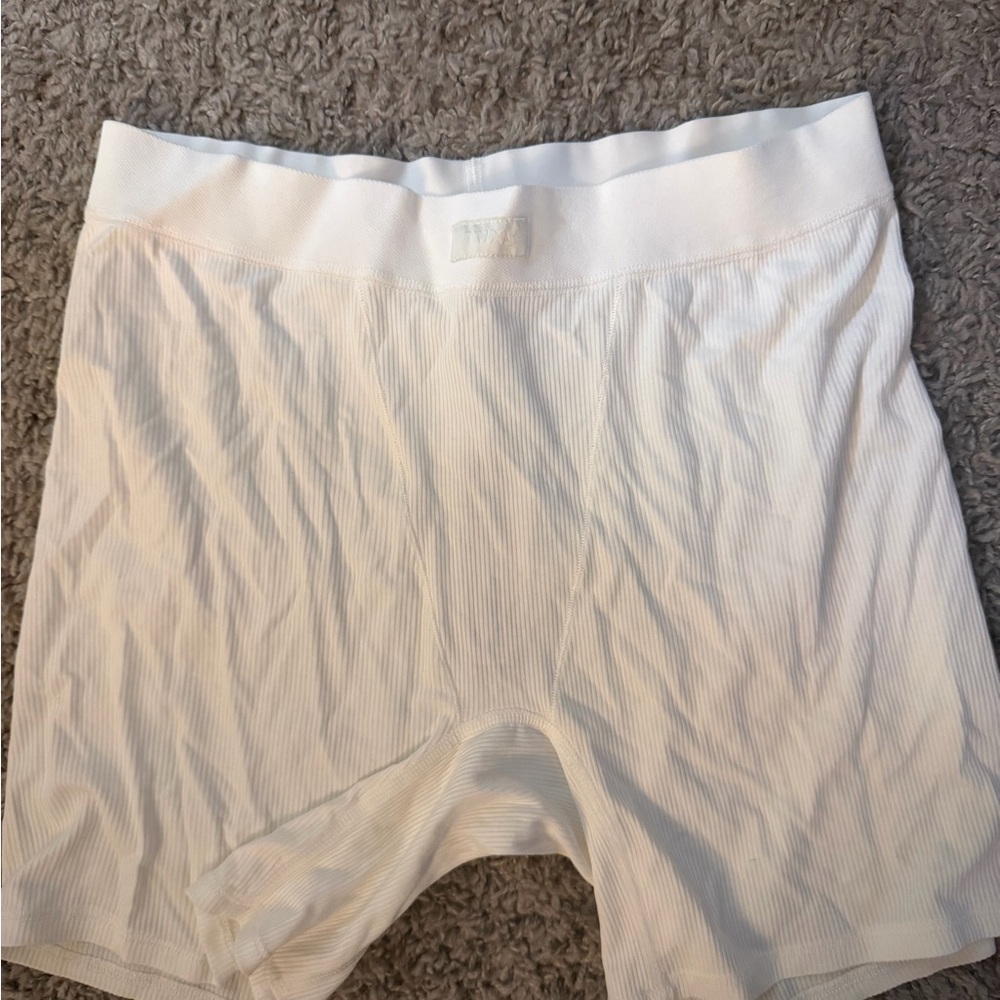SKIMS Ribbed White Boxer Briefs